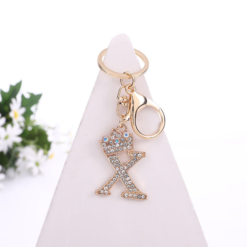 Wholesale Zinc Alloy Alphabet Rhinestone Keychain